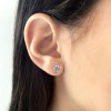 1.50 Ctw Round CZ Gold Stud Earrings