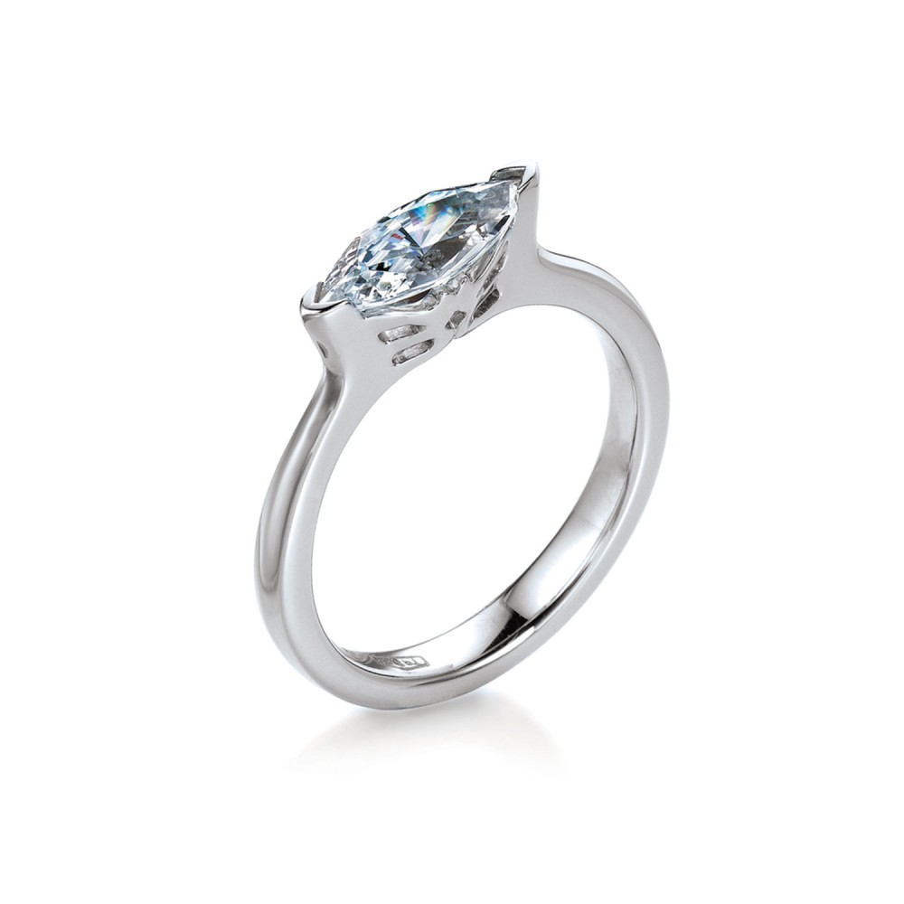 2 Ct Marquise Moissanite Skye Pave Engagement Ring