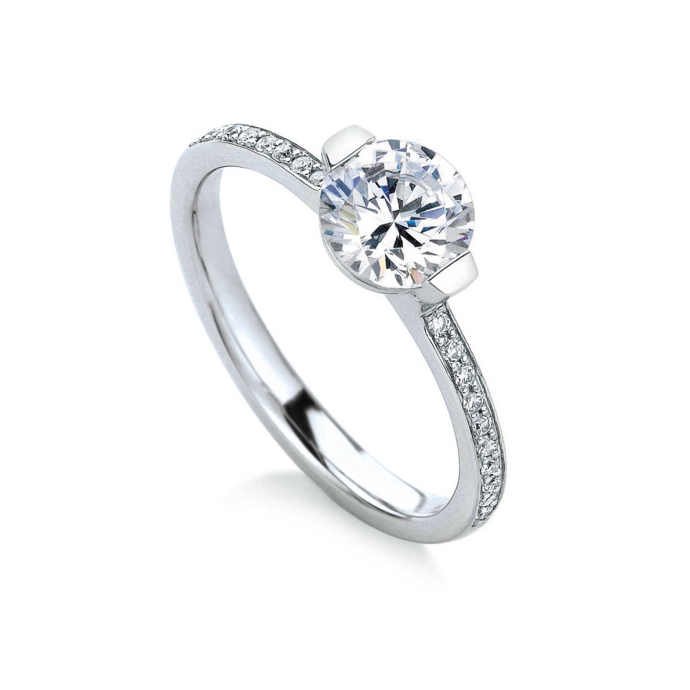 2 Ct Round Moissanite Cava Pavé Engagement Ring