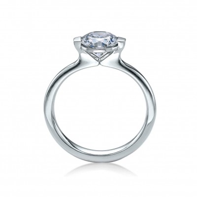 1.5 Ct Round Moissanite Cava Solitaire Engagement Ring