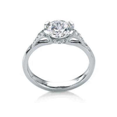 2 Ct Round Moissanite Eorsa Pavé Engagement Ring