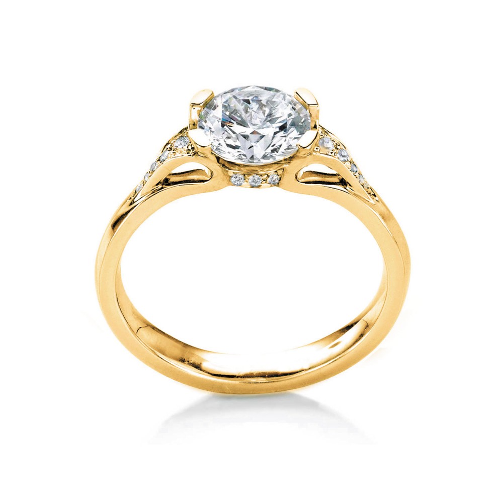 1.5 Ct Round Colorless Lab Diamond Eorsa Pavé Engagement Ring