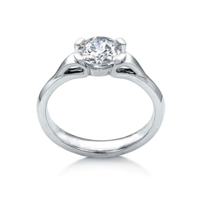 1 Ct Round Moissanite Eorsa Solitaire Engagement Ring