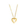 Yellow Gold Plated Sterling Silver Large Puffy Heart Paperclip Necklace