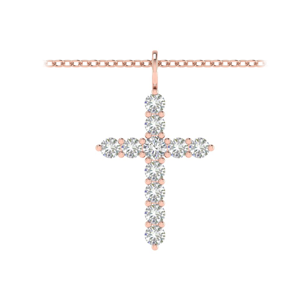 2 Ctw Diamond Cross Pendant Necklace