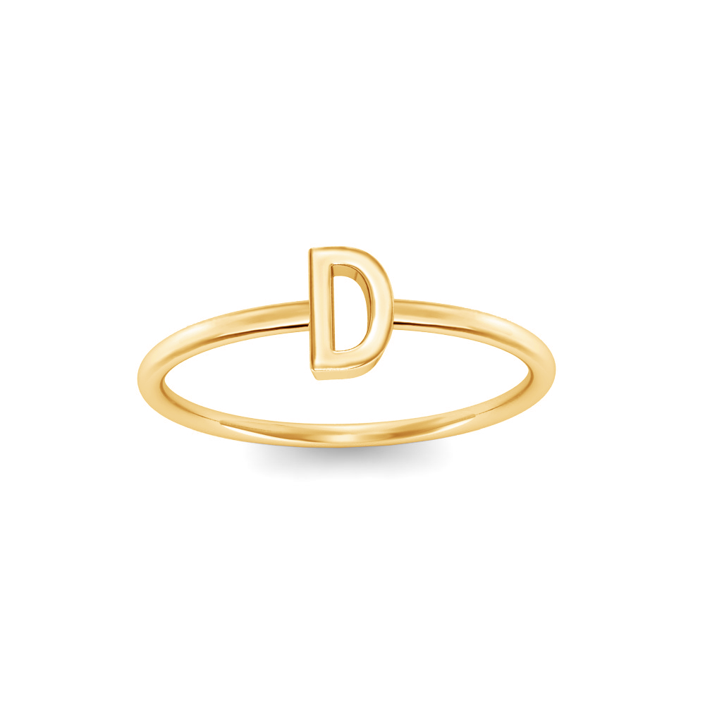 D letter hot sale gold rings