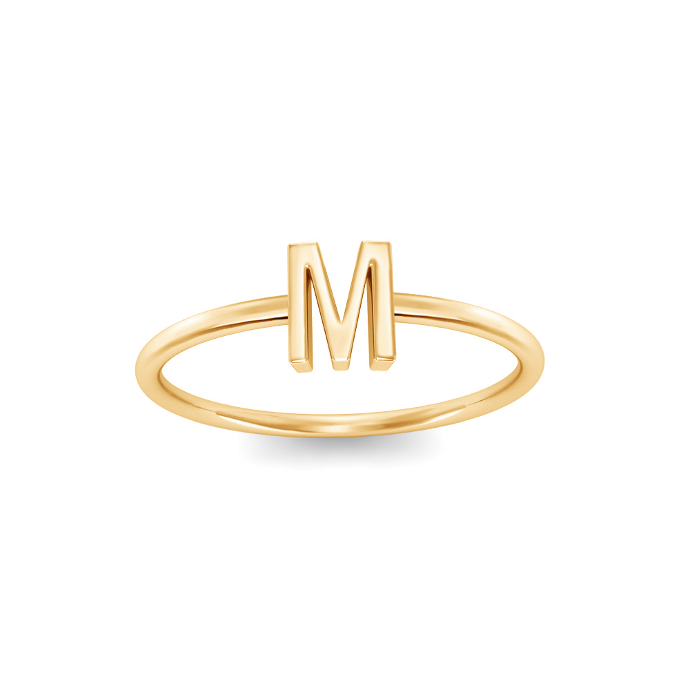 Solid 10k or14k Gold Personalized 3 Initials Monogram Ring Fine