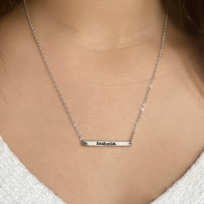 Horizontal Bar Name Necklace