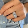 4 Ct Round Lab Diamond & 1.50 Ctw Wide Band Engagement Ring