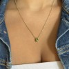 0.5 Ct Pear Birthstone Bezel Pendant Necklace