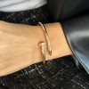 Gold Spike Nail Hinge Bangle Bracelet