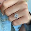 2.41 Ctw Oval Diamond Pavé Halo Engagement Ring