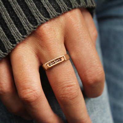 Flat Top Name Ring