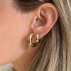 Large Gold Tube Hoop Earrings