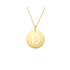 Gold Disc Initial Cutout Necklace D