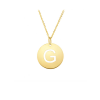 Gold Disc Initial Cutout Necklace G