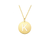 Gold Disc Initial Cutout Necklace K