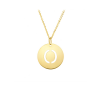Gold Disc Initial Cutout Necklace O