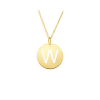 Gold Disc Initial Cutout Necklace W