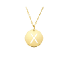 Gold Disc Initial Cutout Necklace X