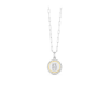 Silver, Gold & Diamond Initial Letter Necklace B