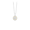 Silver, Gold & Diamond Initial Letter Necklace H