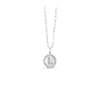 Silver, Gold & Diamond Initial Letter Necklace L