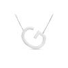 Large Silver Initial Necklace G