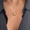 14K Gold Small Puffy Heart Necklace