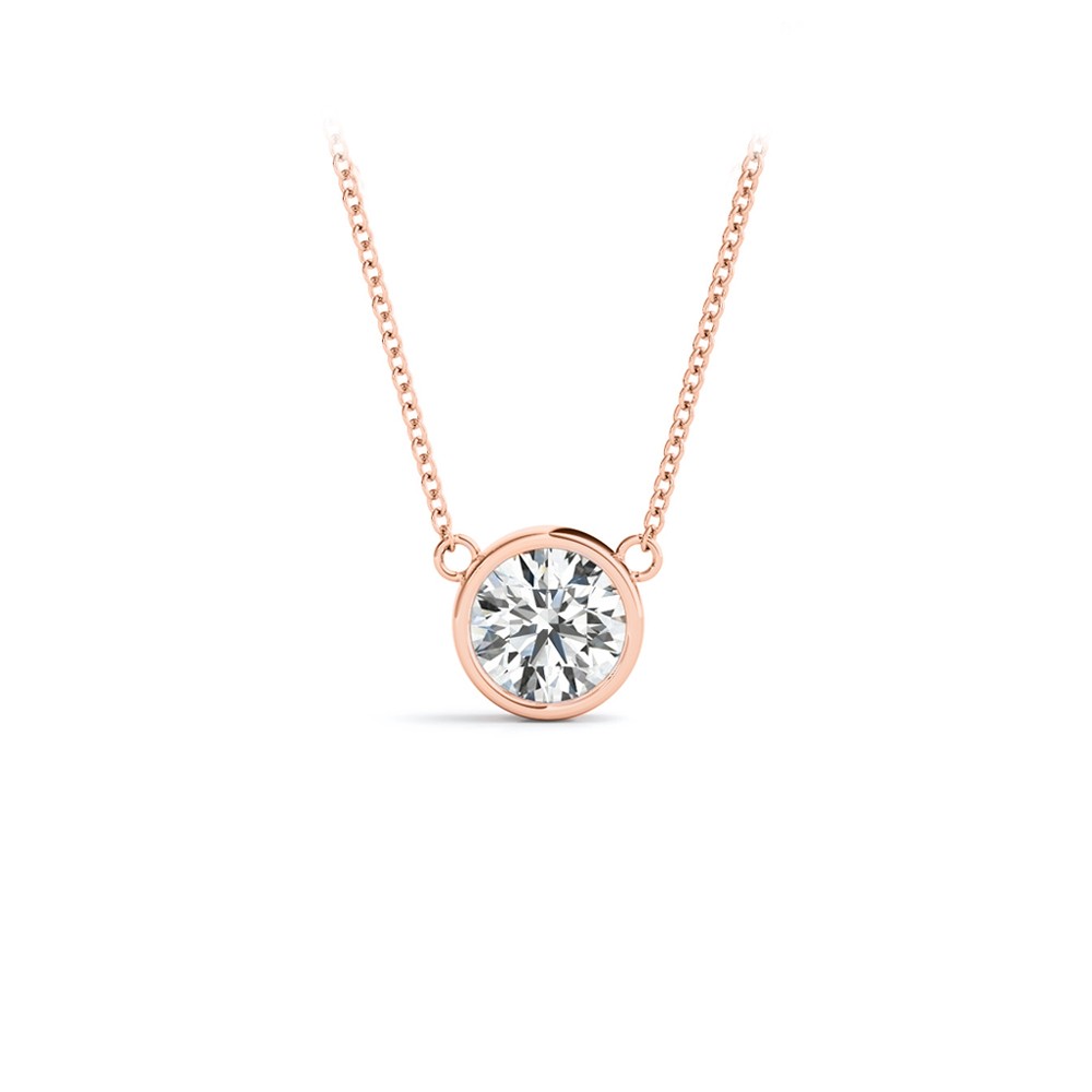 2 Ct Round Moissanite Bezel Pendant Necklace