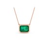 2 Ct Emerald Birthstone Bezel Pendant Necklace