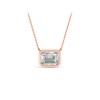 1 Ct Emerald Moissanite Bezel Pendant Necklace