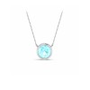 2 Ct Round Birthstone Bezel Pendant Necklace