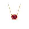 1 Ct Oval Birthstone Bezel Pendant Necklace