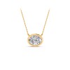 1 Ct Oval Lab Diamond Bezel Pendant Necklace