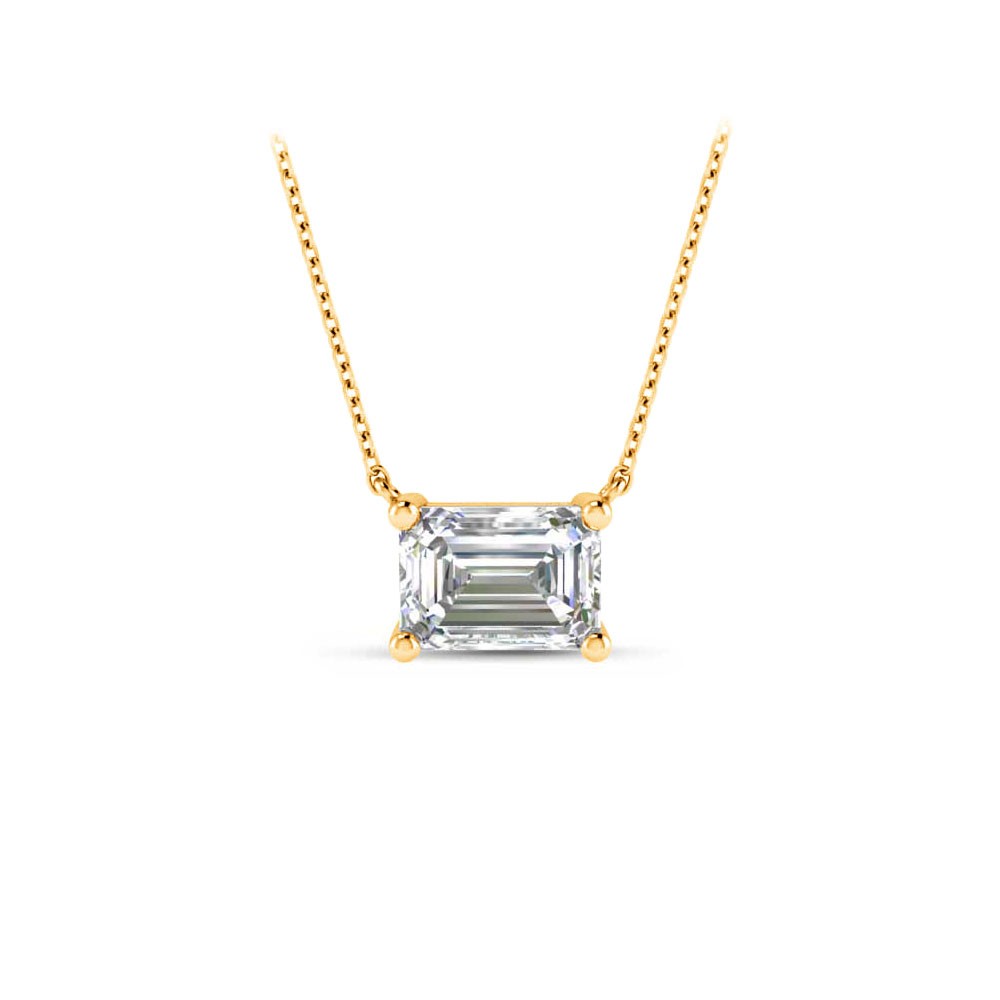 1 Ct Emerald Lab Diamond Solitaire Pendant Necklace