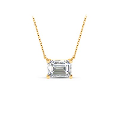 1 Ct Emerald Moissanite Solitaire Pendant Necklace