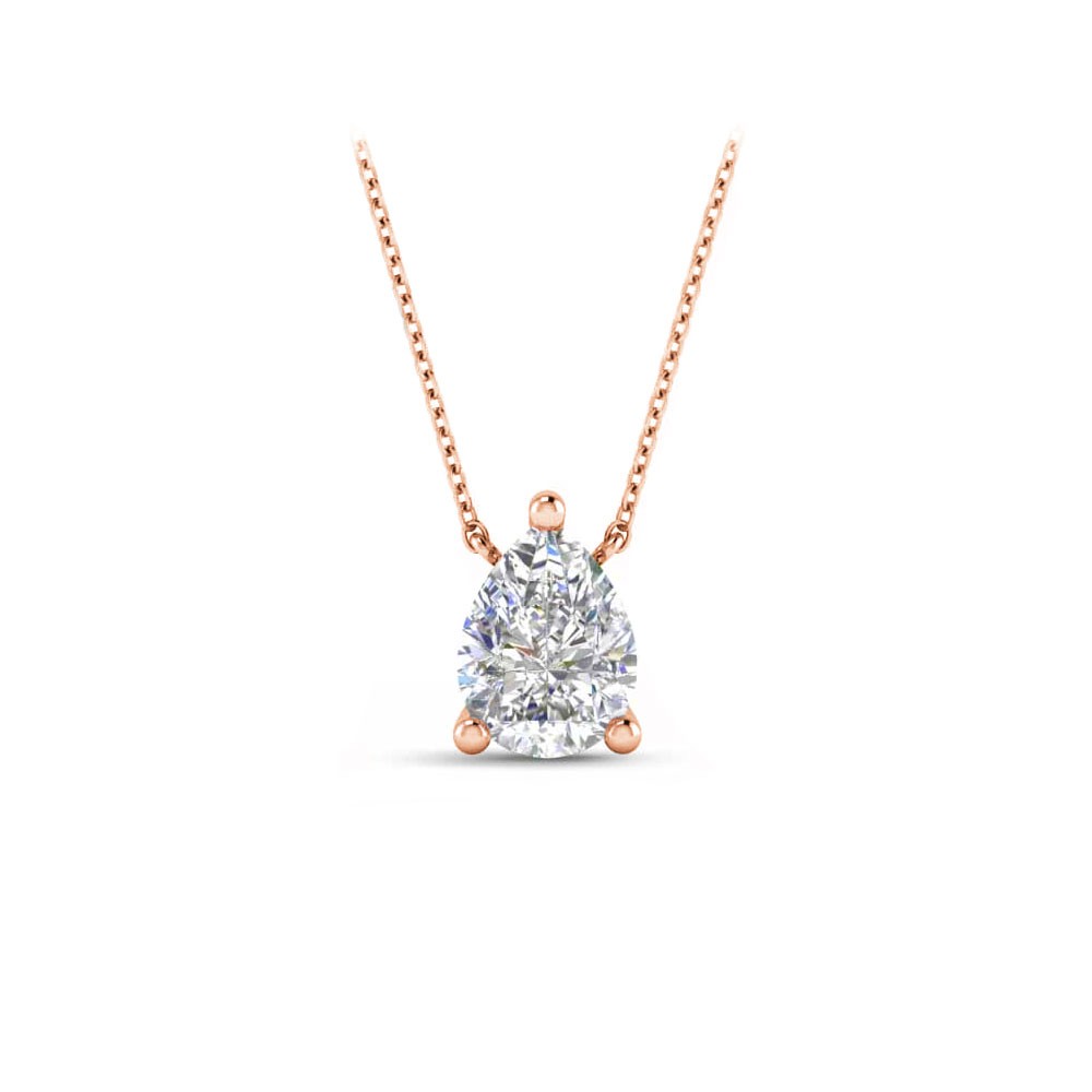 0.5 Ct Pear CZ Solitaire Pendant Necklace