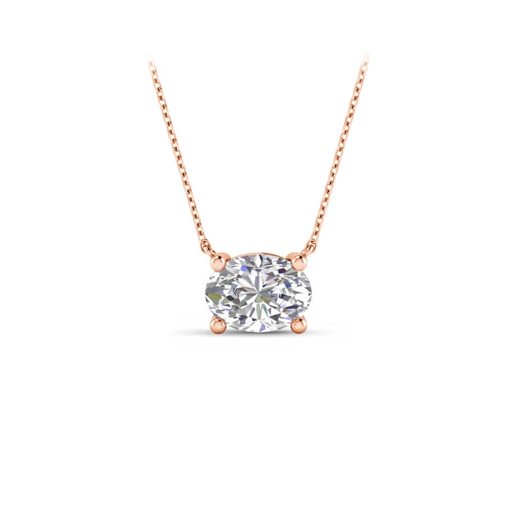 1 Ct Oval Moissanite Solitaire Pendant Necklace