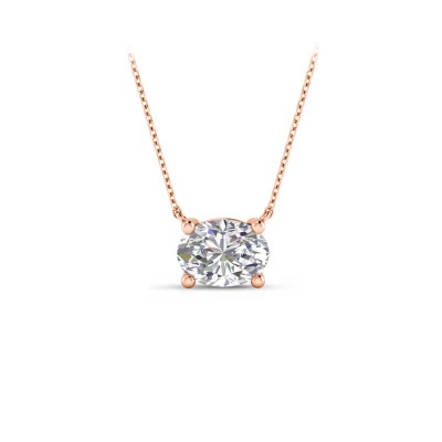 1 Ct Oval Moissanite Solitaire Pendant Necklace