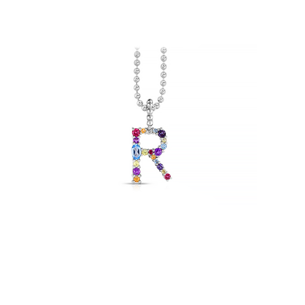 Gemstone initial outlet necklace