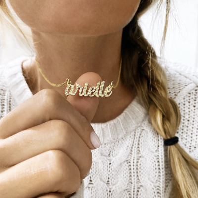 Pavé Personalized Script Name Necklace