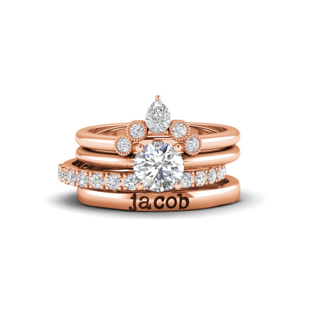 Dreamy Personalized Engagement Ring Stack