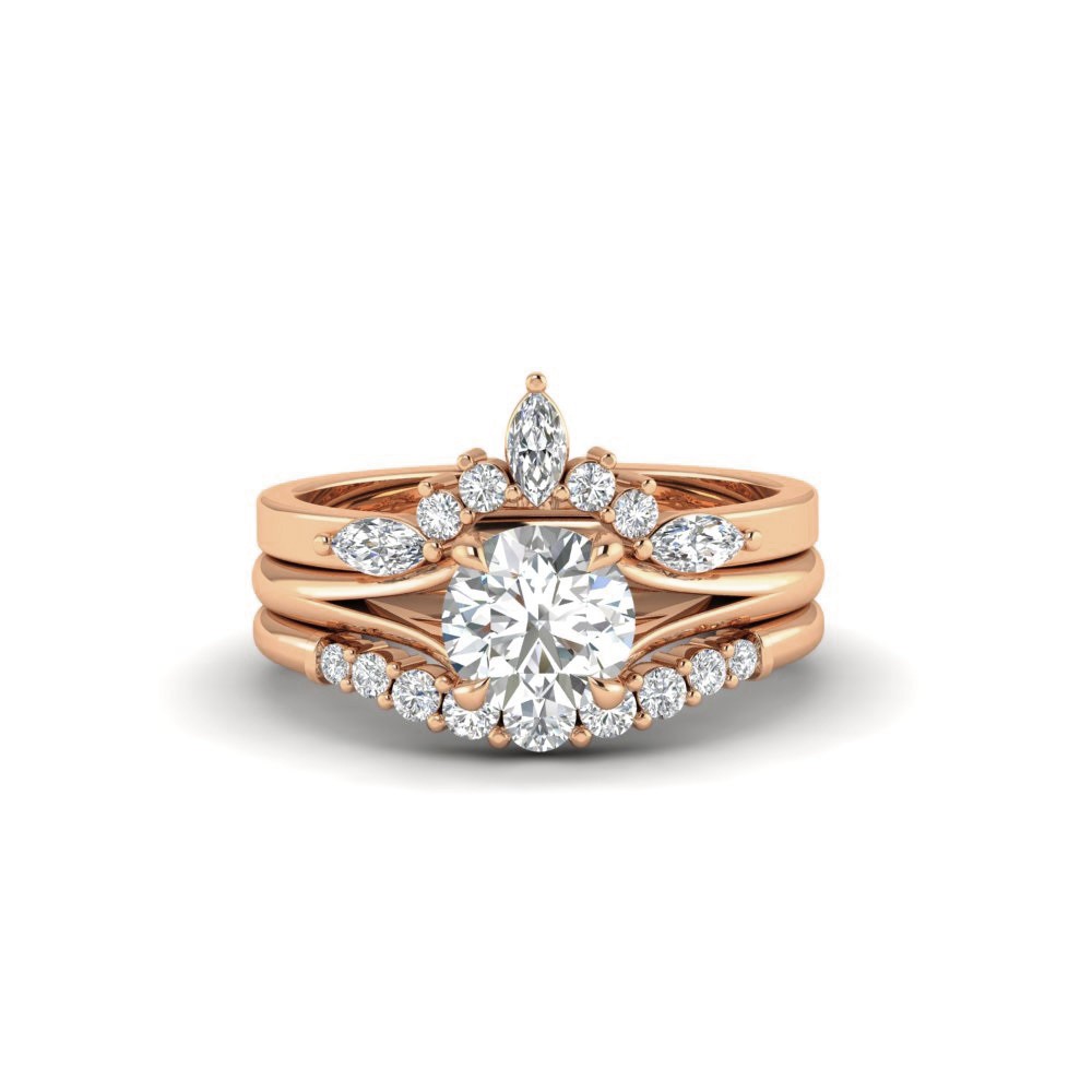 1.6 Ctw Diamond Nesting Engagement Ring Stack