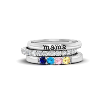 4 stone mothers ring shop white gold