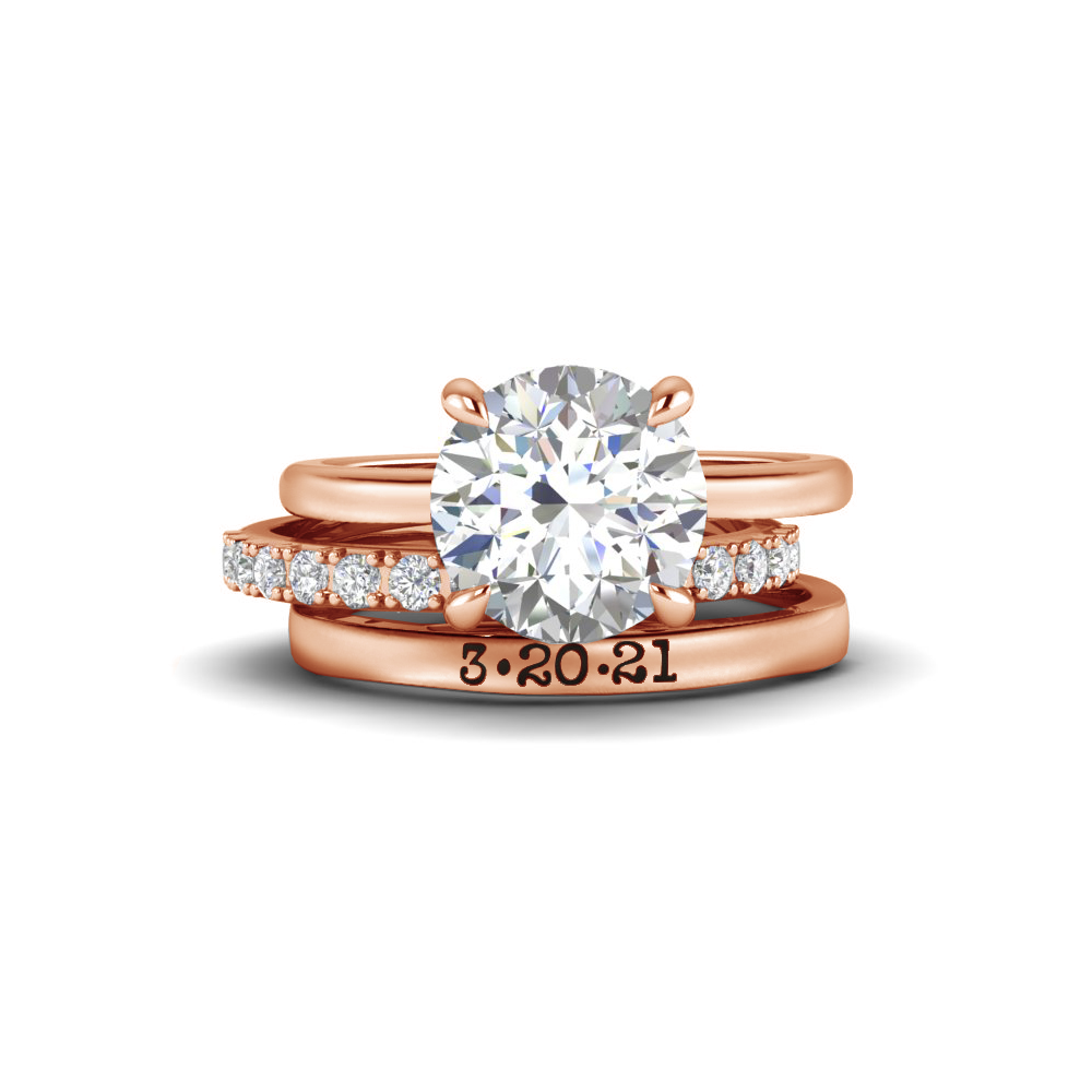 Rose Gold Cubic Zirconia 5 Band Ring Stack, Jewelery