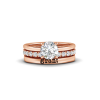 1 Ct Round Moissanite & 0.06 Ctw Diamond Secret Halo
  Personalized Engagement Ring Stack