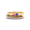 The Two of Us Twine Birthstone Promise Ring Stack