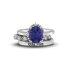 2.50 Ct Oval Tanzanite & 0.15 Ctw Diamond Personalized Promise Ring Stack