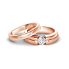 CZ Tension Set Wedding Bands Couples Rings Set